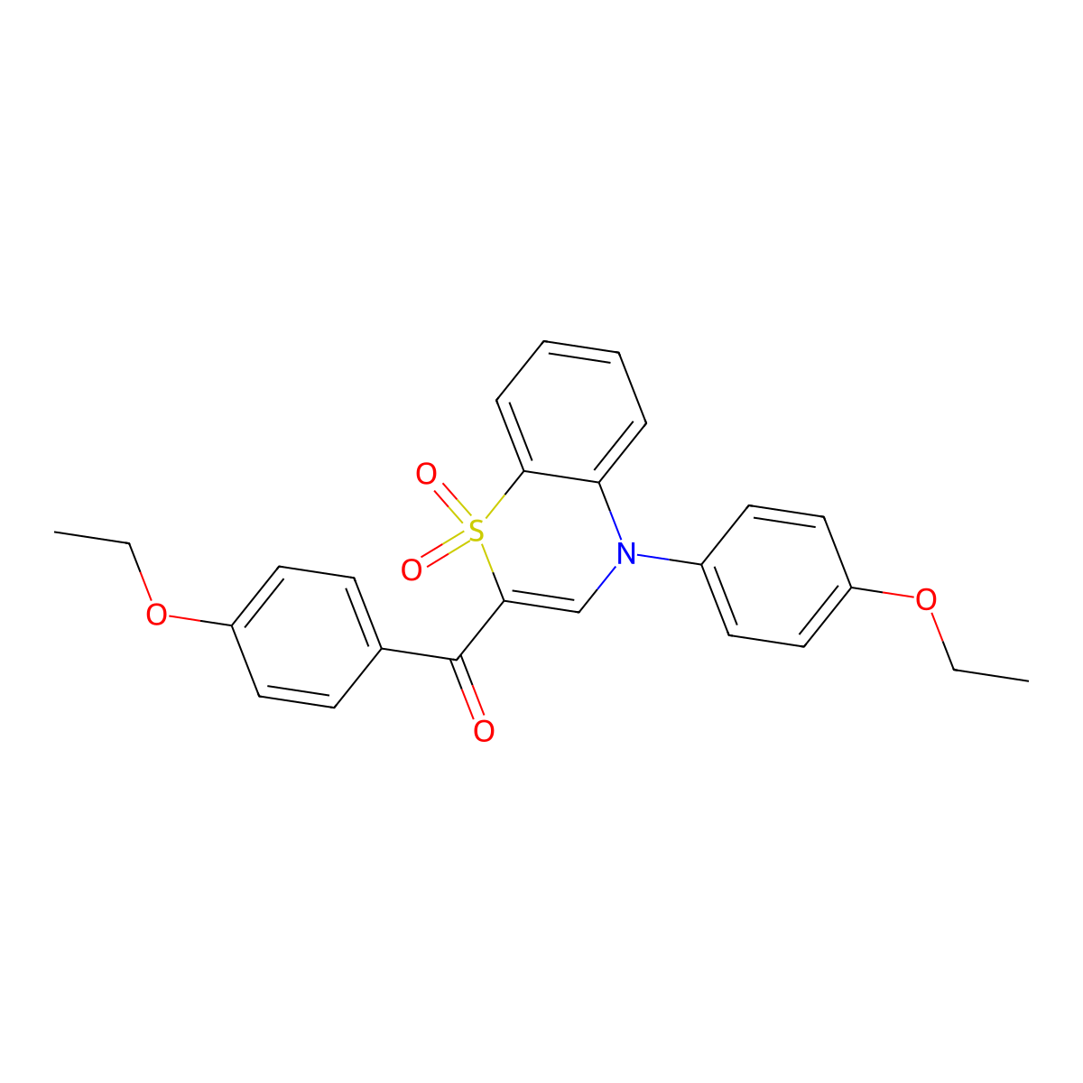 (4-ethoxyphenyl)[4-(4-ethoxyphenyl)-1,1-dioxido-4H-1,4-benzothiazin-2-yl]methanone molecular structure, CAS 1114852-69-5