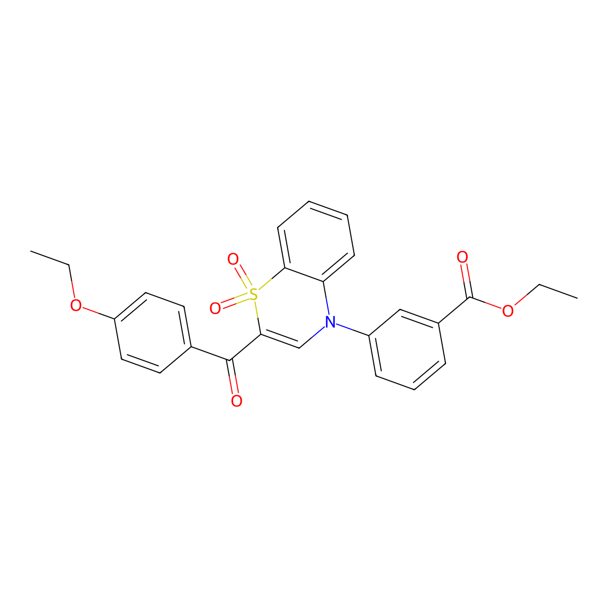 ethyl 3-[2-(4-ethoxybenzoyl)-1,1-dioxido-4H-1,4-benzothiazin-4-yl]benzoate molecular structure, CAS 1114852-72-0
