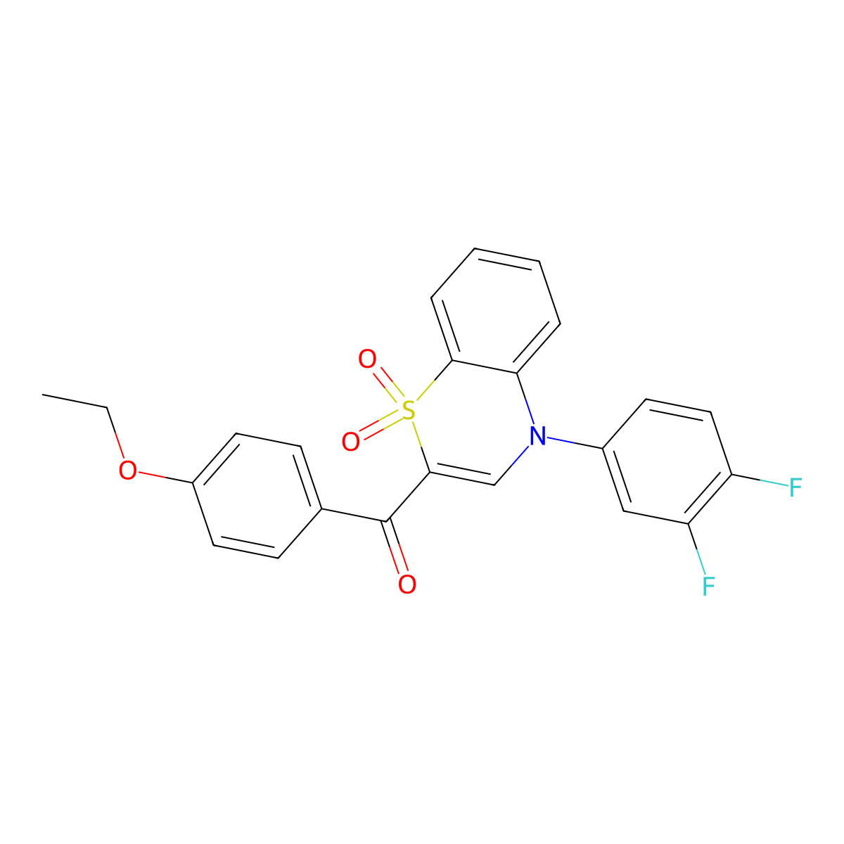 [4-(3,4-difluorophenyl)-1,1-dioxido-4H-1,4-benzothiazin-2-yl](4-ethoxyphenyl)methanone molecular structure, CAS 1114852-73-1