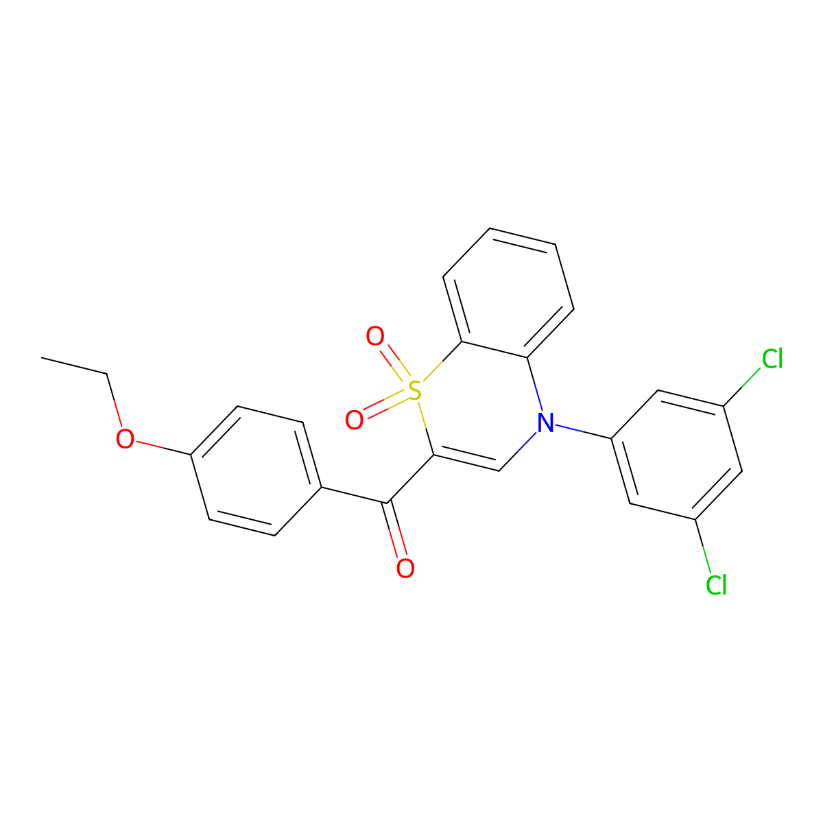 [4-(3,5-dichlorophenyl)-1,1-dioxido-4H-1,4-benzothiazin-2-yl](4-ethoxyphenyl)methanone molecular structure, CAS 1114852-74-2