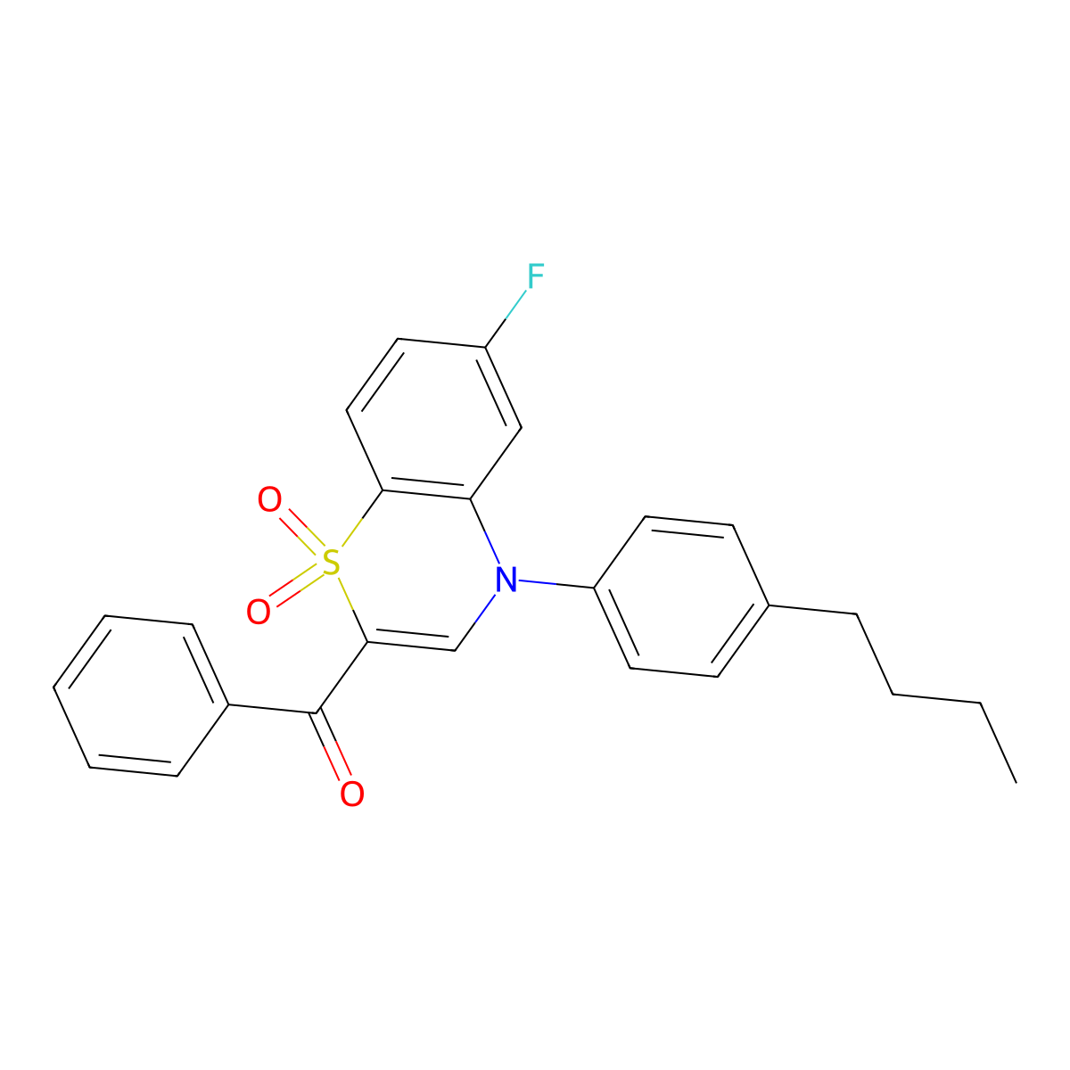 [4-(4-butylphenyl)-6-fluoro-1,1-dioxido-4H-1,4-benzothiazin-2-yl](phenyl)methanone molecular structure, CAS 1114852-75-3