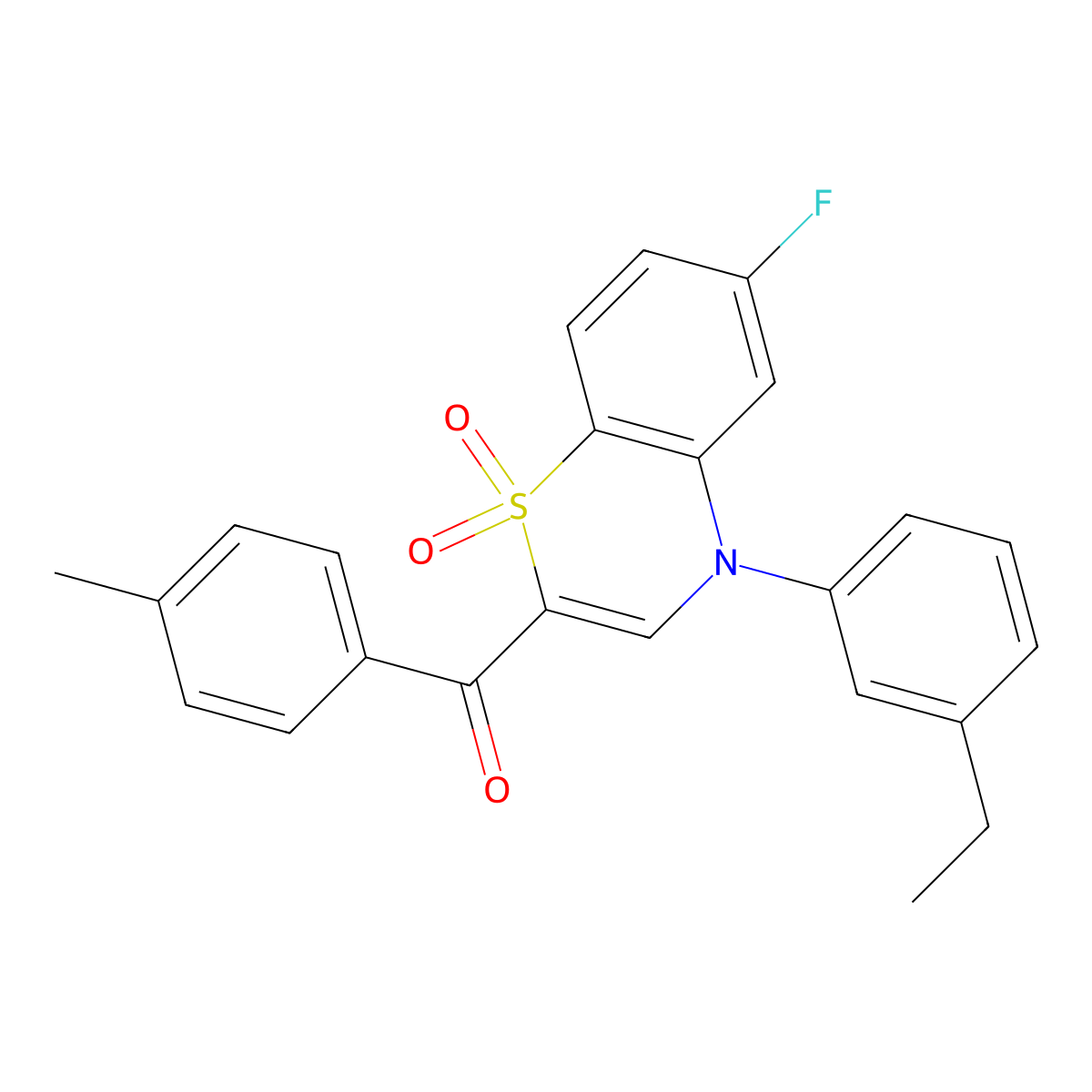 [4-(3-ethylphenyl)-6-fluoro-1,1-dioxido-4H-1,4-benzothiazin-2-yl](4-methylphenyl)methanone molecular structure, CAS 1114852-79-7