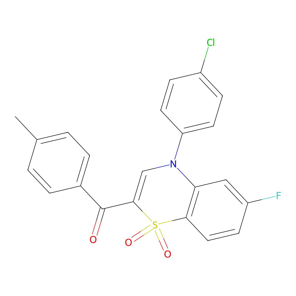 [4-(4-chlorophenyl)-6-fluoro-1,1-dioxido-4H-1,4-benzothiazin-2-yl](4-methylphenyl)methanone molecular structure, CAS 1114852-87-7