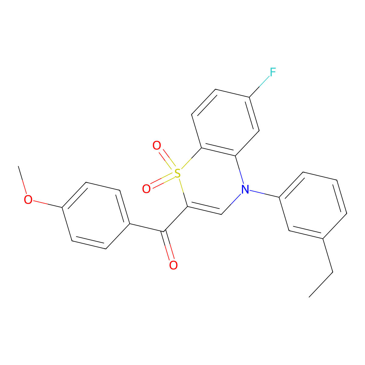 [4-(3-ethylphenyl)-6-fluoro-1,1-dioxido-4H-1,4-benzothiazin-2-yl](4-methoxyphenyl)methanone molecular structure, CAS 1114852-89-9