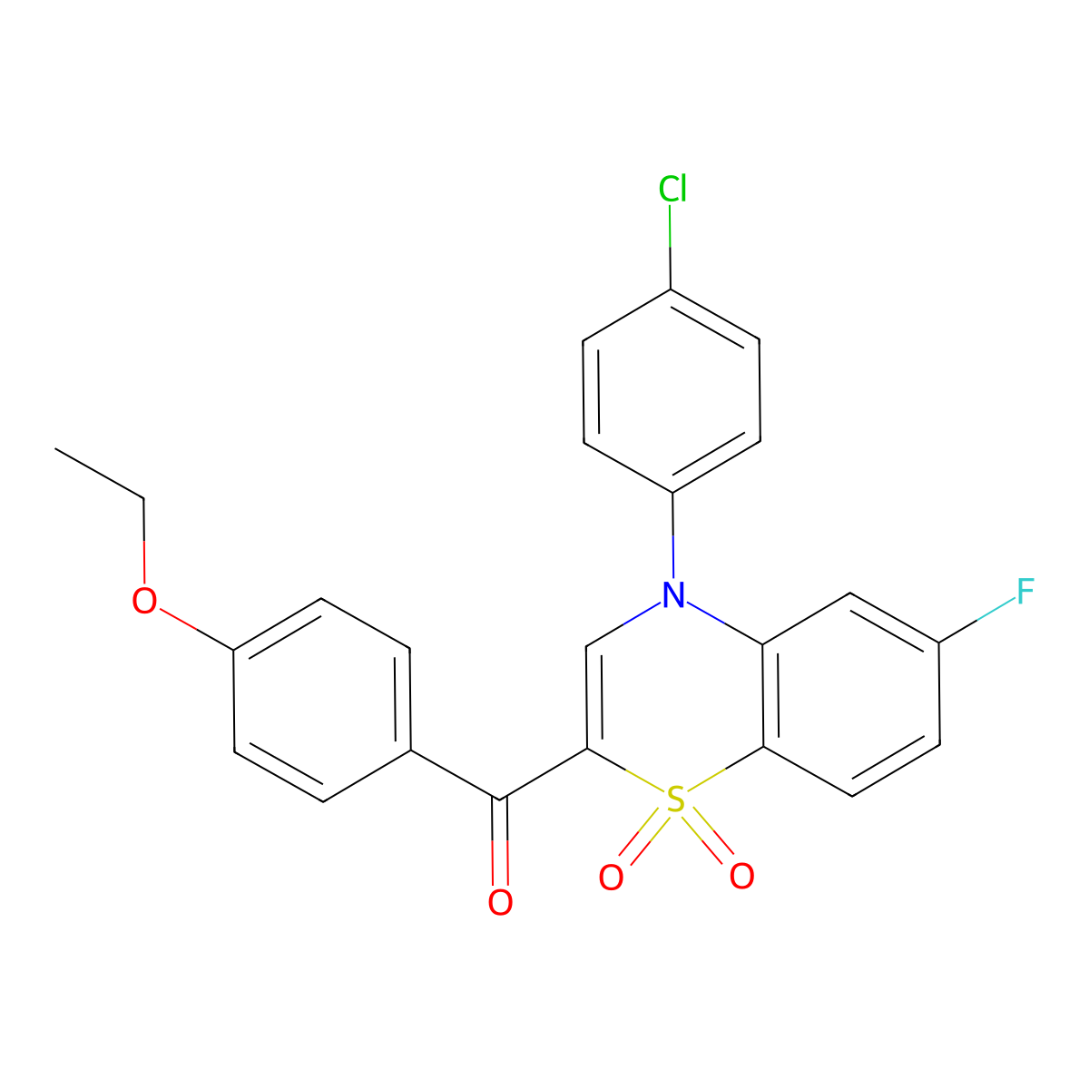 [4-(4-chlorophenyl)-6-fluoro-1,1-dioxido-4H-1,4-benzothiazin-2-yl](4-ethoxyphenyl)methanone molecular structure, CAS 1114853-21-2