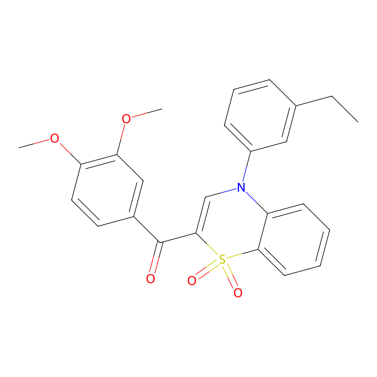 (3,4-dimethoxyphenyl)[4-(3-ethylphenyl)-1,1-dioxido-4H-1,4-benzothiazin-2-yl]methanone molecular structure, CAS 1114853-24-5