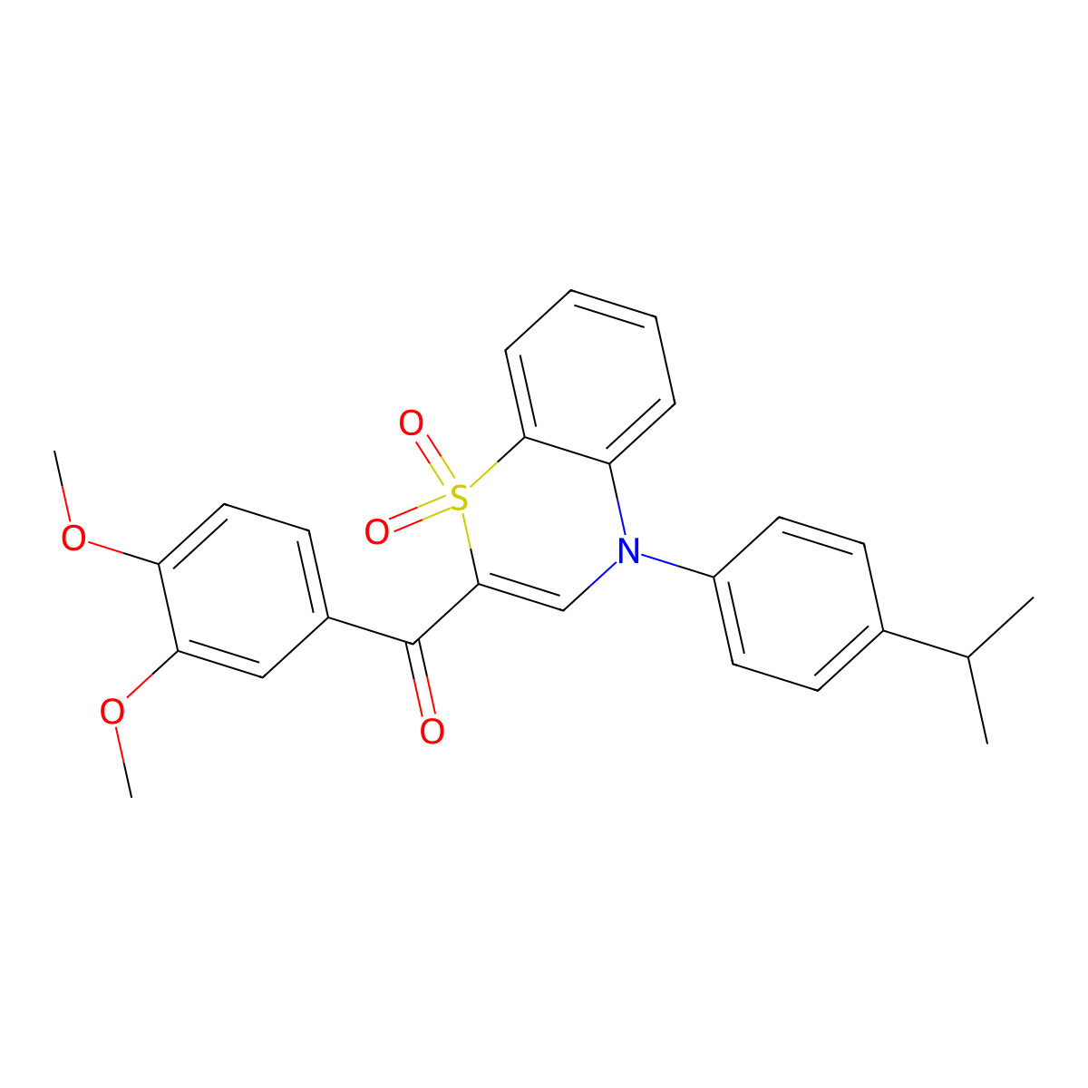 (3,4-dimethoxyphenyl)[4-(4-isopropylphenyl)-1,1-dioxido-4H-1,4-benzothiazin-2-yl]methanone molecular structure, CAS 1114853-25-6