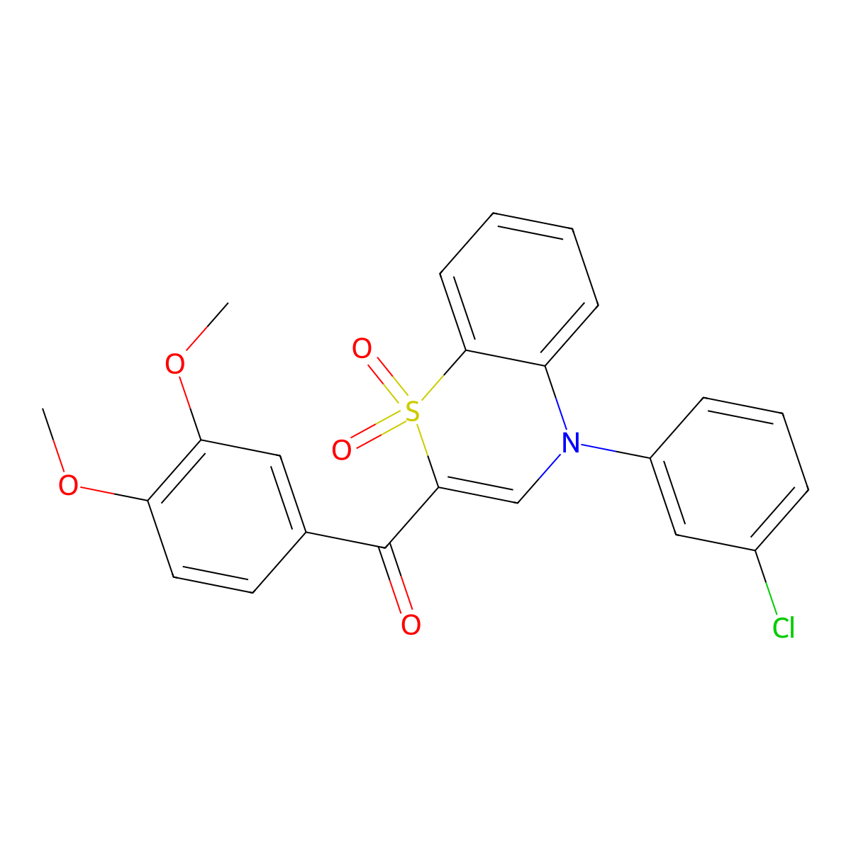 [4-(3-chlorophenyl)-1,1-dioxido-4H-1,4-benzothiazin-2-yl](3,4-dimethoxyphenyl)methanone molecular structure, CAS 1114853-31-4