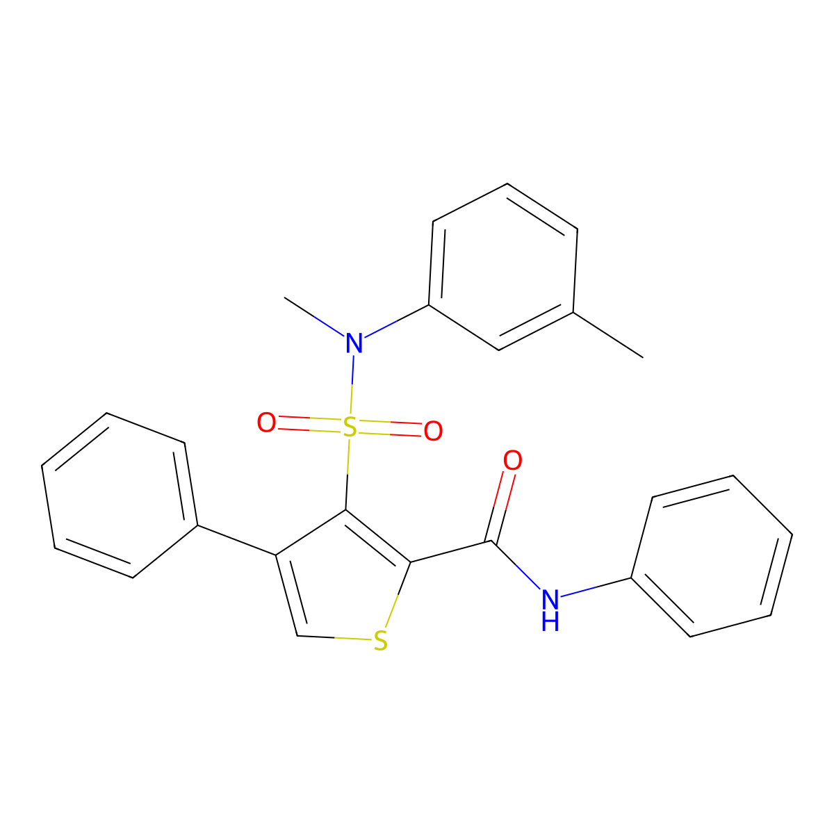3-[methyl(3-methylphenyl)sulfamoyl]-N,4-diphenylthiophene-2-carboxamide molecular structure, CAS 1114853-50-7