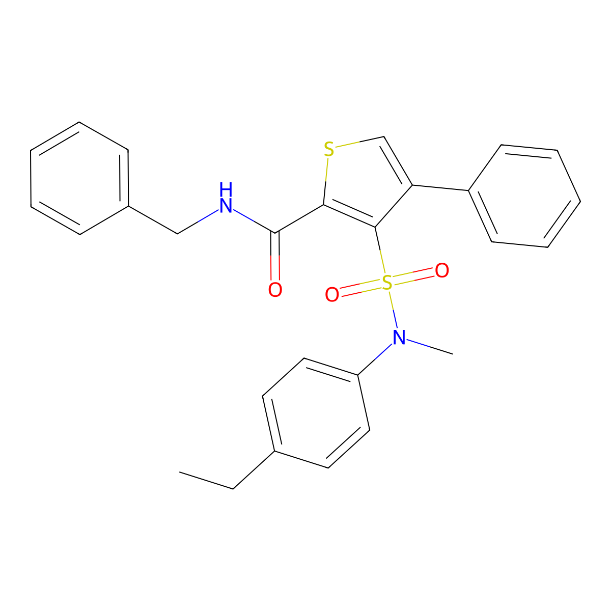 N-Benzyl-3-[(4-ethylphenyl)(methyl)sulfamoyl]-4-phenylthiophene-2-carboxamide molecular structure, CAS 1114853-59-6