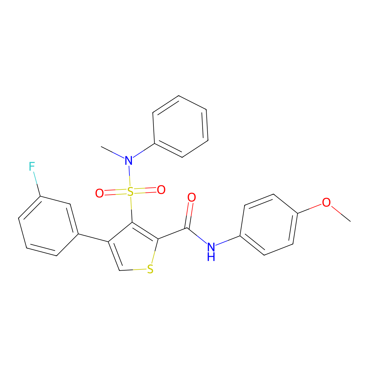 4-(3-fluorophenyl)-N-(4-methoxyphenyl)-3-[methyl(phenyl)sulfamoyl]thiophene-2-carboxamide molecular structure, CAS 1114853-66-5