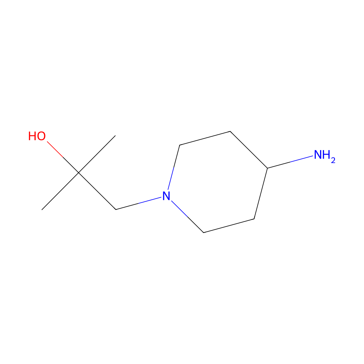 1-(4-Aminopiperidin-1-yl)-2-methylpropan-2-ol molecular structure, CAS 1114856-12-0