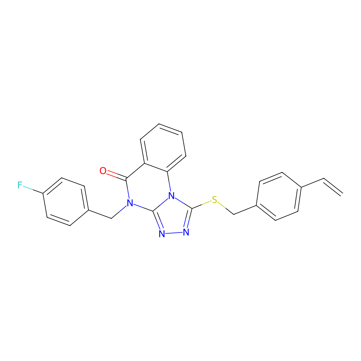 4-(4-fluorobenzyl)-1-[(4-vinylbenzyl)thio][1,2,4]triazolo[4,3-a]quinazolin-5(4H)-one molecular structure, CAS 1114860-97-7
