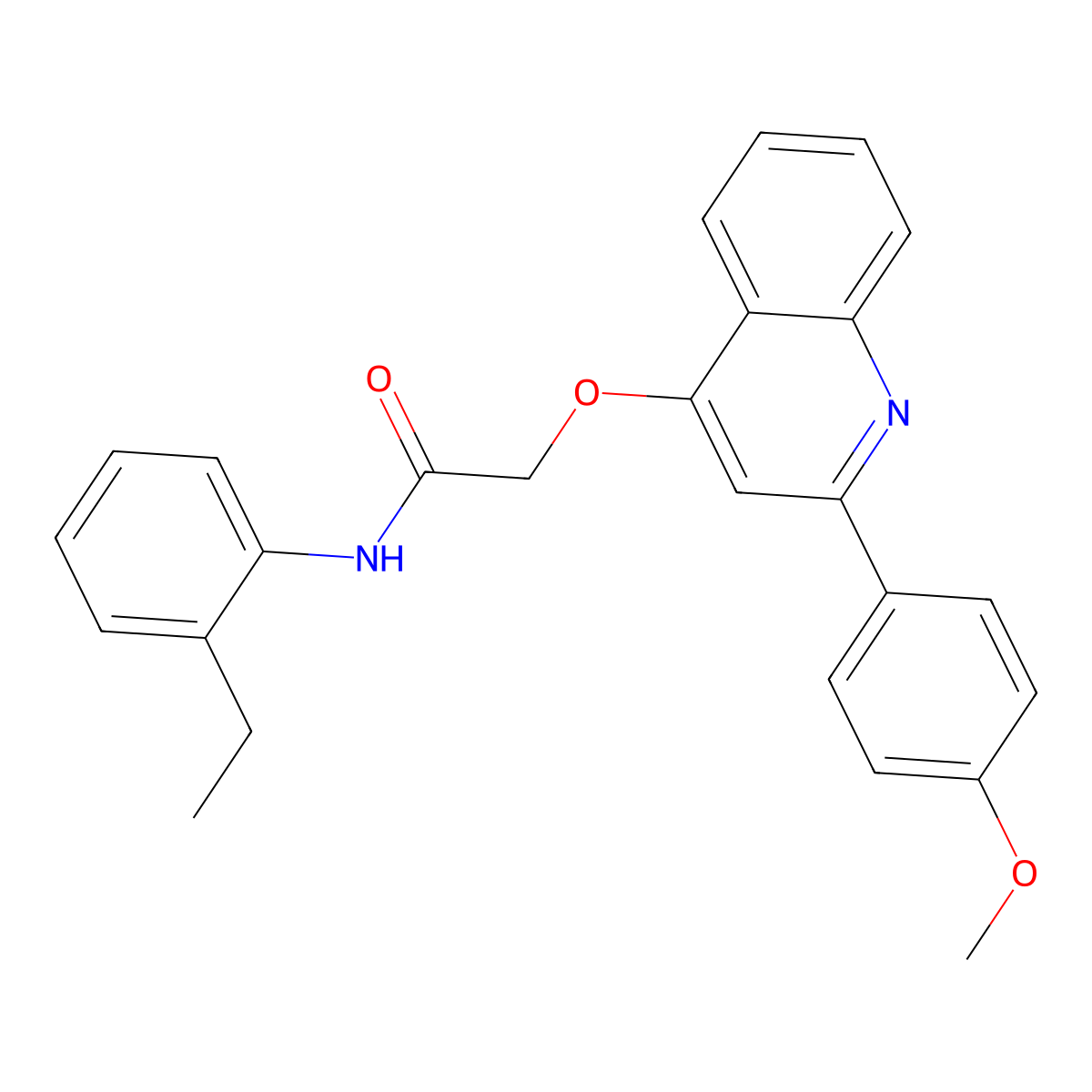 N-(2-ethylphenyl)-2-{[2-(4-methoxyphenyl)quinolin-4-yl]oxy}acetamide molecular structure, CAS 1114861-52-7