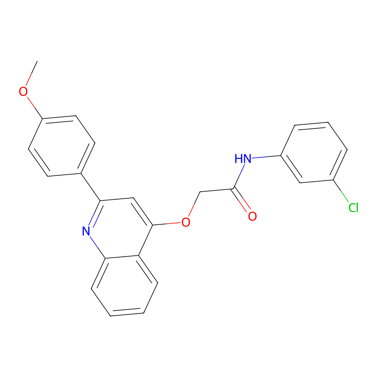 N-(3-chlorophenyl)-2-{[2-(4-methoxyphenyl)quinolin-4-yl]oxy}acetamide molecular structure, CAS 1114861-54-9