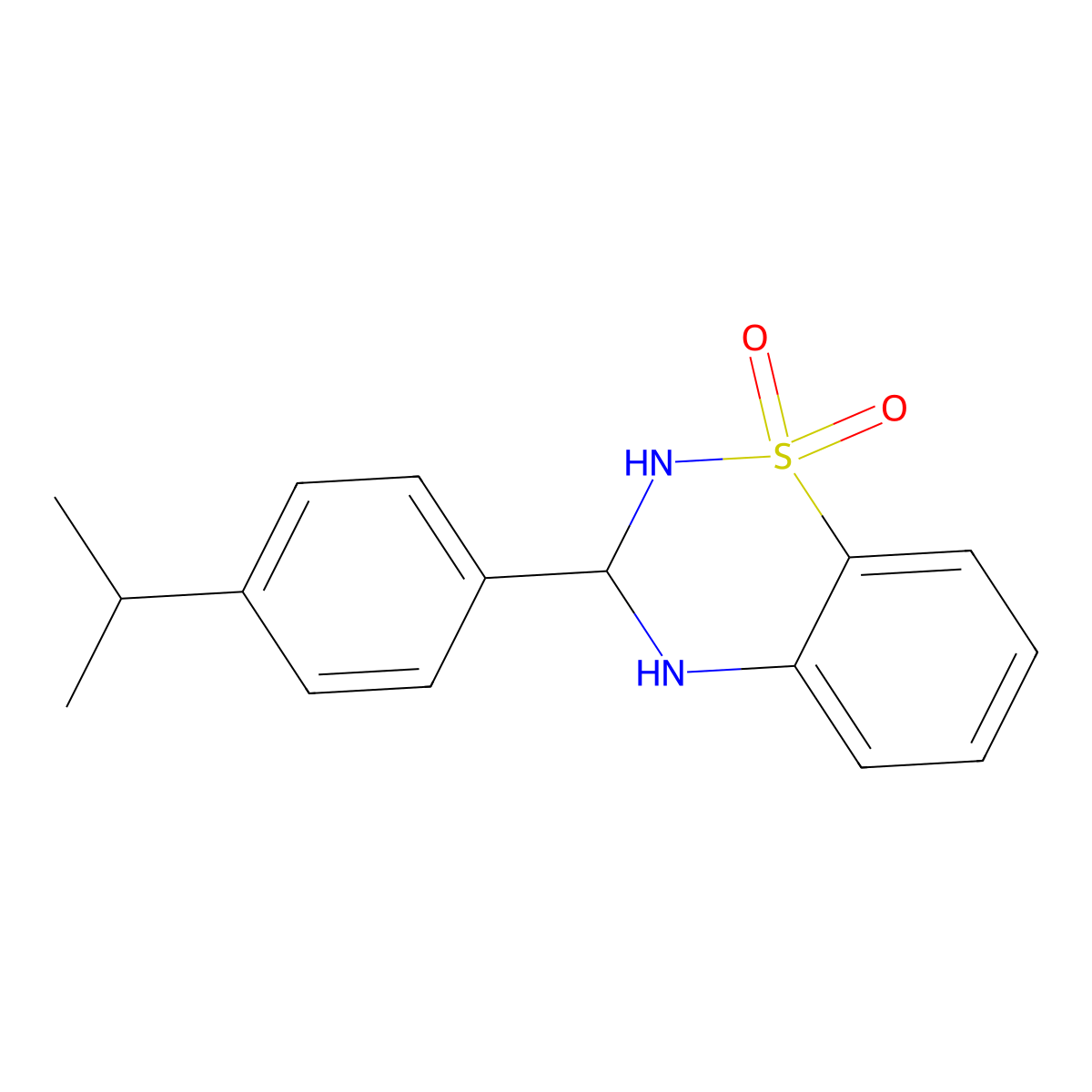 3-(4-isopropylphenyl)-3,4-dihydro-2H-1,2,4-benzothiadiazine 1,1-dioxide molecular structure, CAS 1114866-43-1