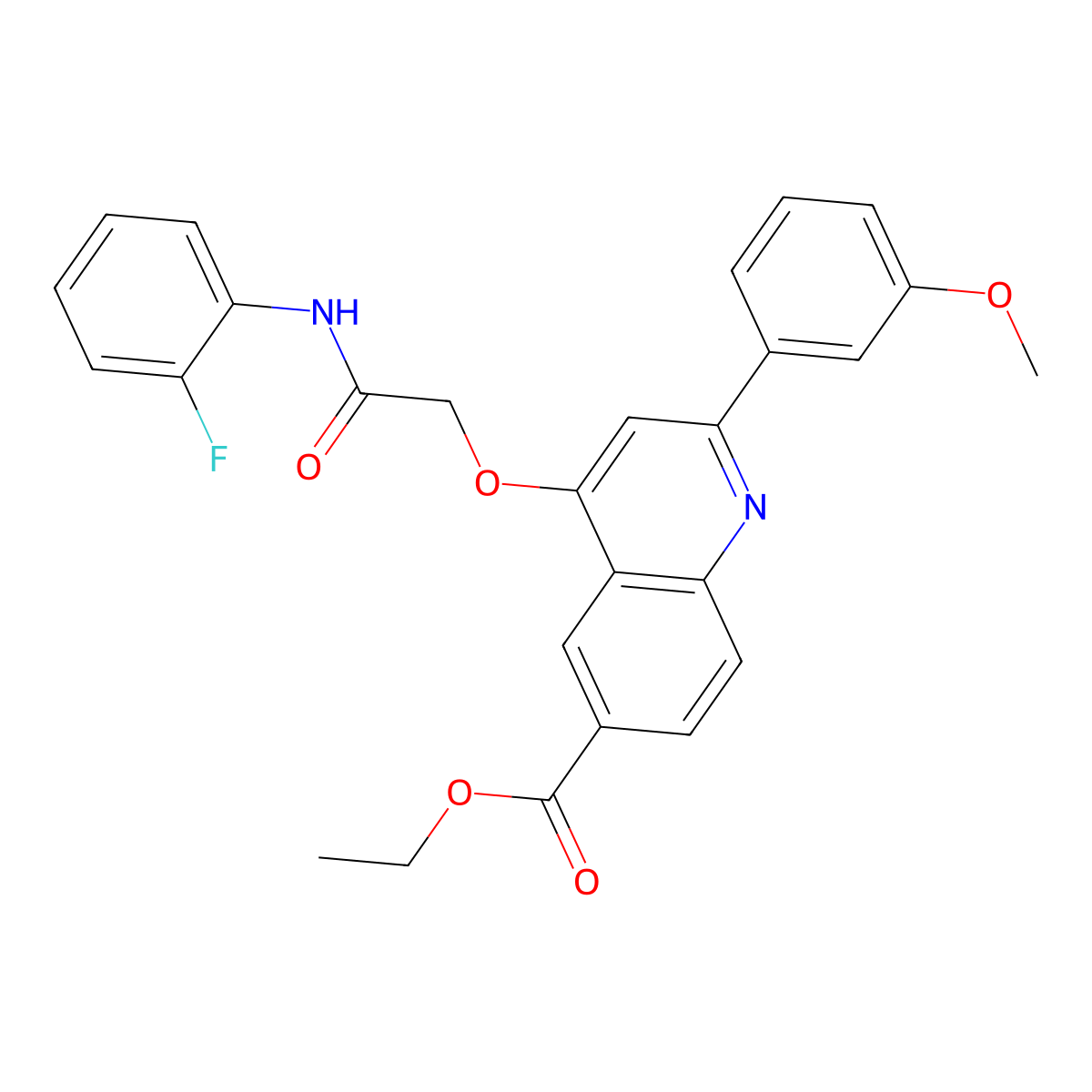 Ethyl 4-{[(2-fluorophenyl)carbamoyl]methoxy}-2-(3-methoxyphenyl)quinoline-6-carboxylate molecular structure, CAS 1114870-94-8