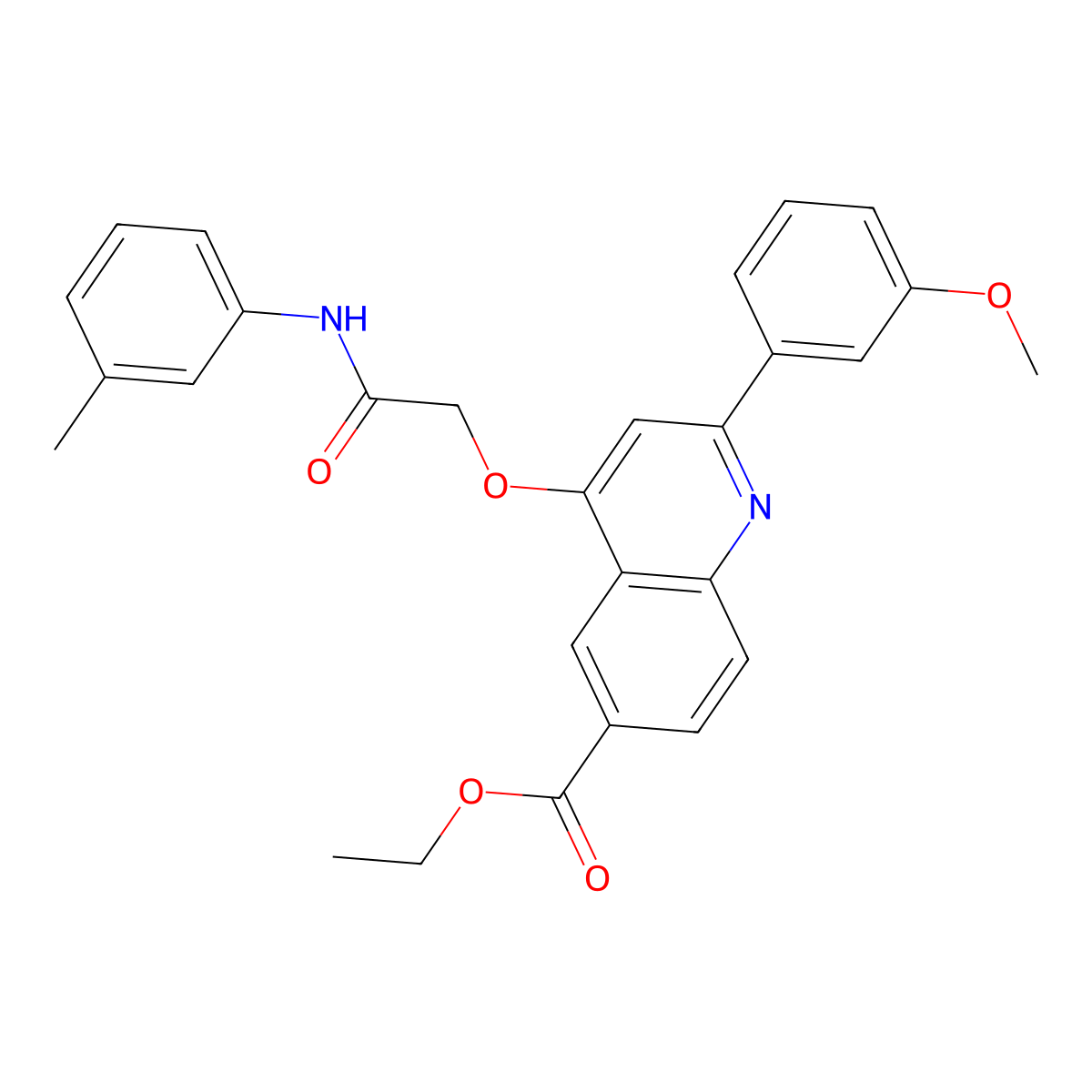 Ethyl 2-(3-methoxyphenyl)-4-{[(3-methylphenyl)carbamoyl]methoxy}quinoline-6-carboxylate molecular structure, CAS 1114870-96-0