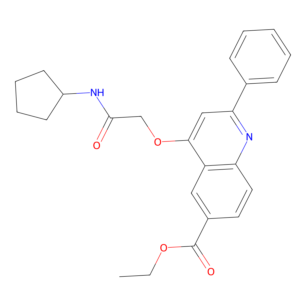 Ethyl 4-[(cyclopentylcarbamoyl)methoxy]-2-phenylquinoline-6-carboxylate molecular structure, CAS 1114870-98-2