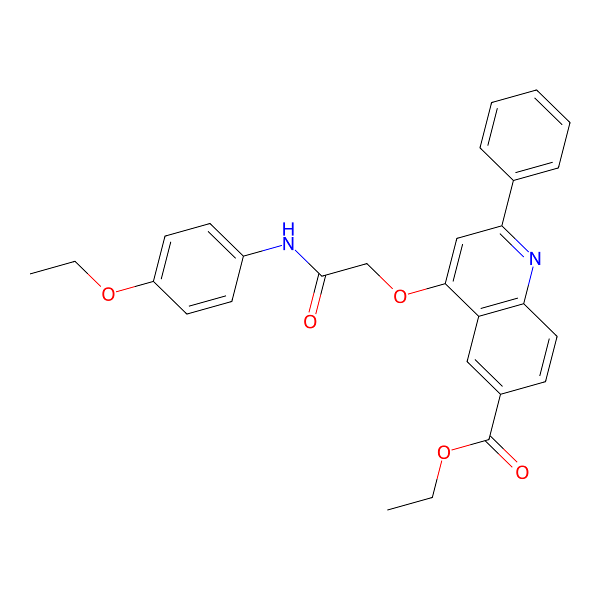 Ethyl 4-{[(4-ethoxyphenyl)carbamoyl]methoxy}-2-phenylquinoline-6-carboxylate molecular structure, CAS 1114871-08-7