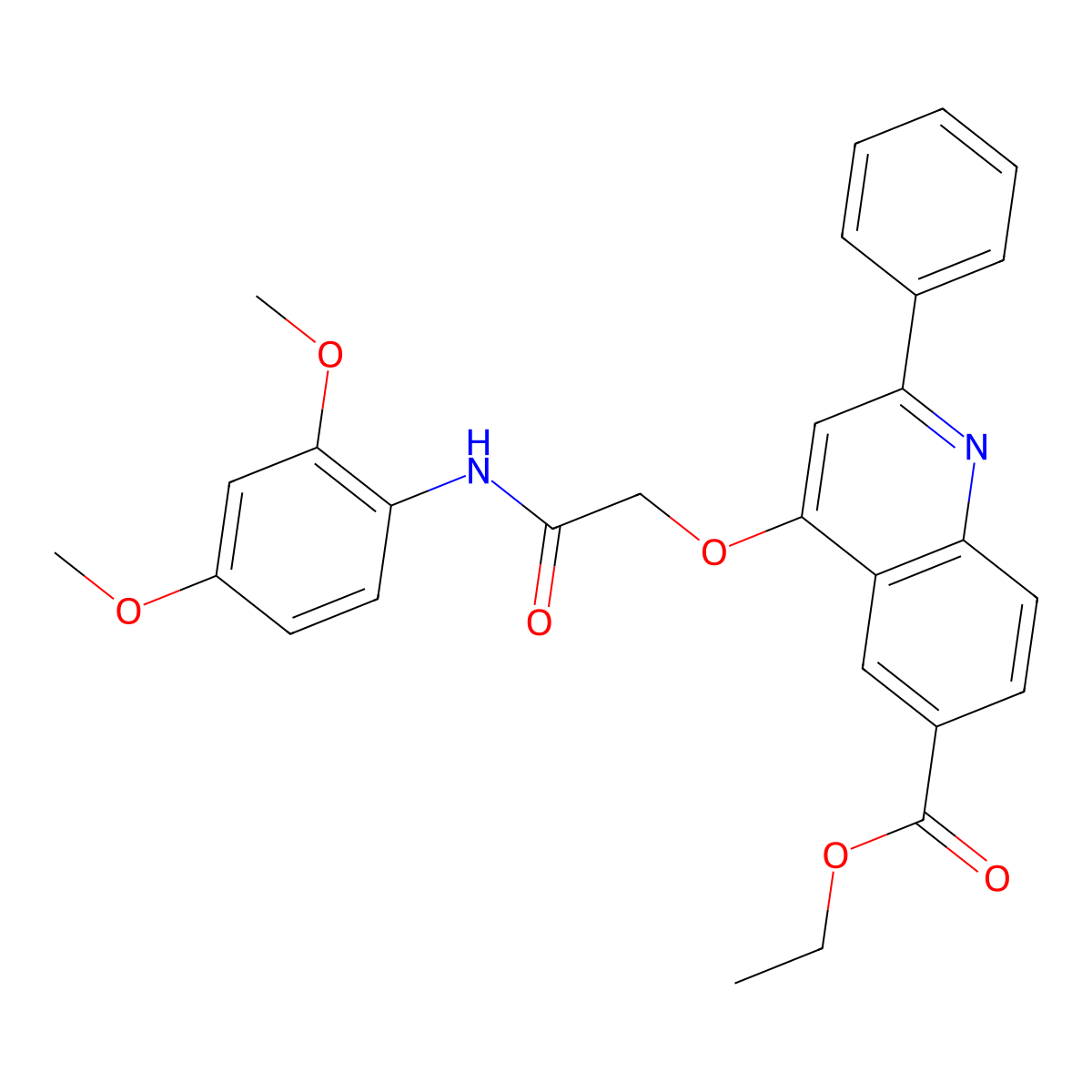 Ethyl 4-{[(2,4-dimethoxyphenyl)carbamoyl]methoxy}-2-phenylquinoline-6-carboxylate molecular structure, CAS 1114871-10-1