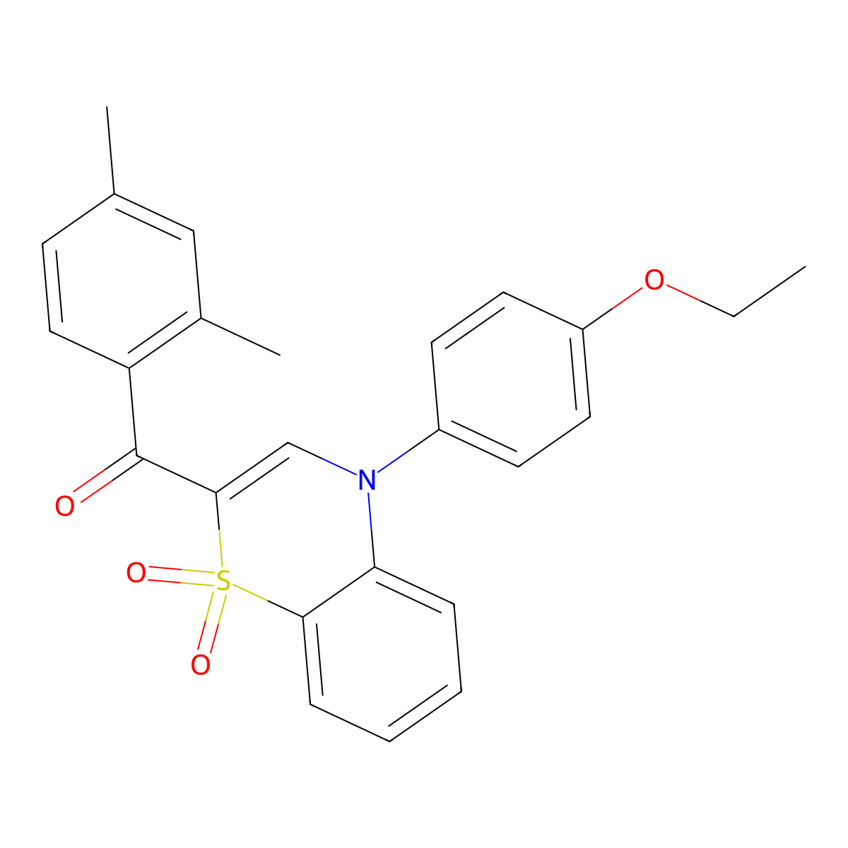 (2,4-dimethylphenyl)[4-(4-ethoxyphenyl)-1,1-dioxido-4H-1,4-benzothiazin-2-yl]methanone molecular structure, CAS 1114871-88-3