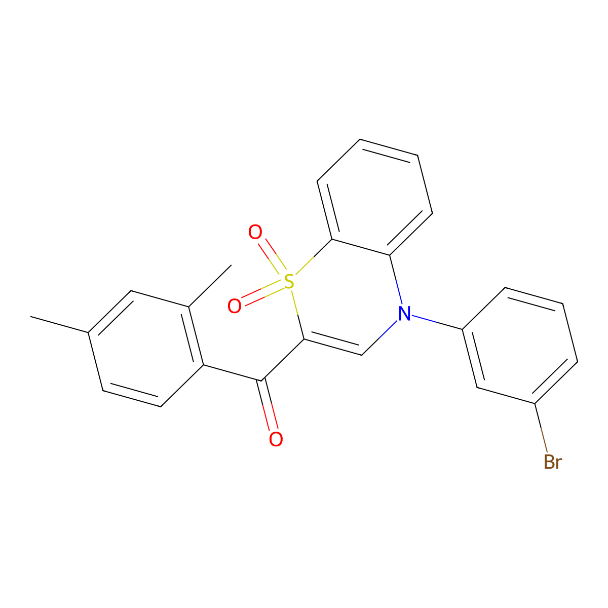 [4-(3-bromophenyl)-1,1-dioxido-4H-1,4-benzothiazin-2-yl](2,4-dimethylphenyl)methanone molecular structure, CAS 1114871-95-2