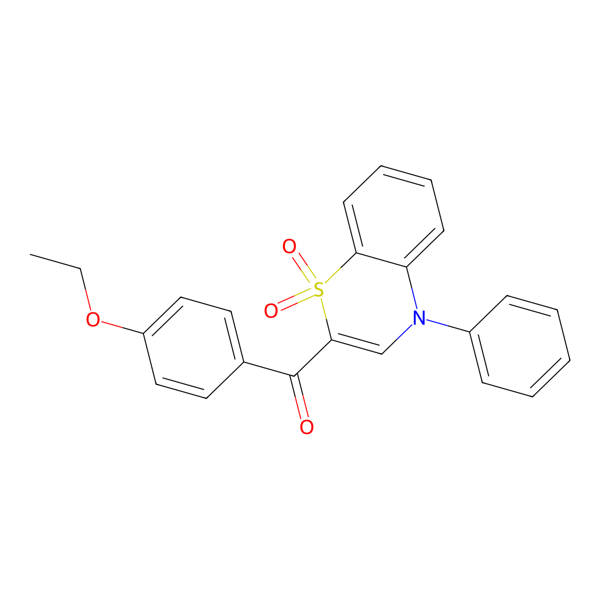 (1,1-dioxido-4-phenyl-4H-1,4-benzothiazin-2-yl)(4-ethoxyphenyl)methanone molecular structure, CAS 1114872-00-2