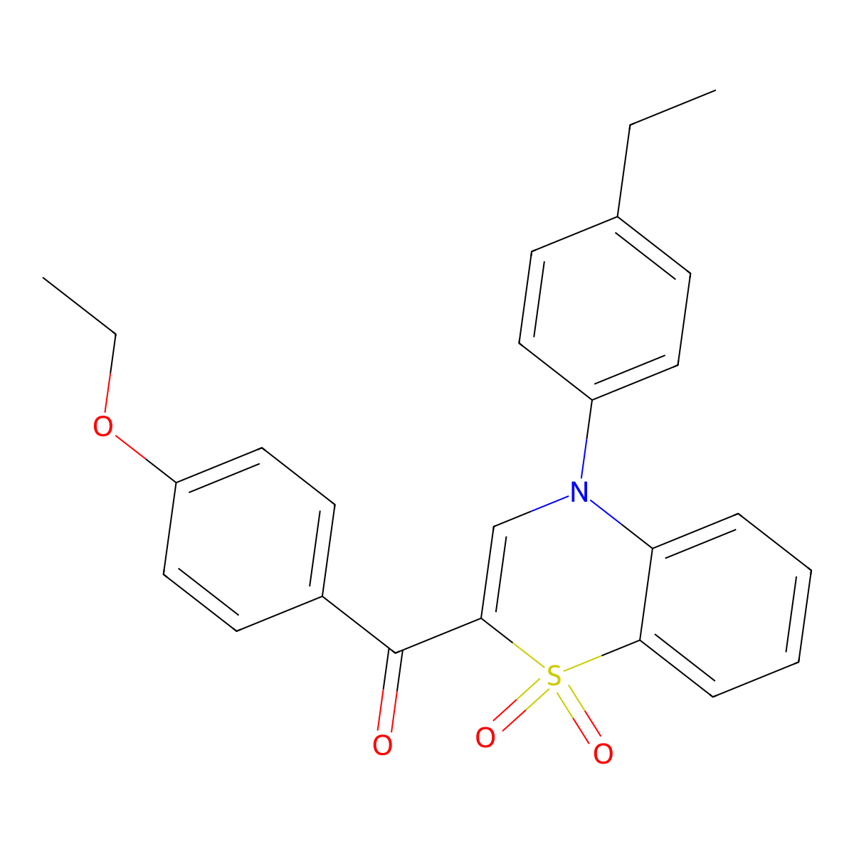 (4-ethoxyphenyl)[4-(4-ethylphenyl)-1,1-dioxido-4H-1,4-benzothiazin-2-yl]methanone molecular structure, CAS 1114872-02-4