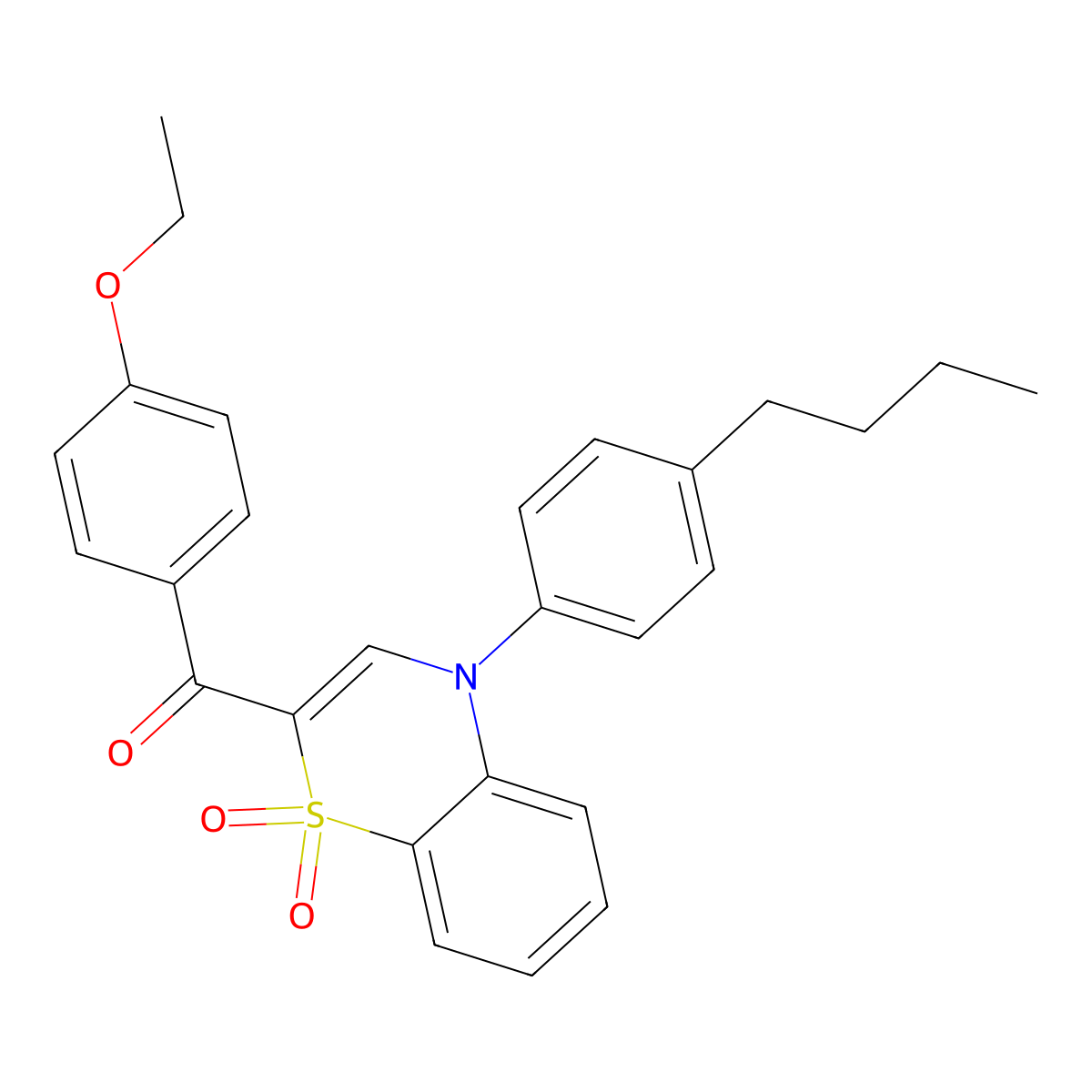 [4-(4-butylphenyl)-1,1-dioxido-4H-1,4-benzothiazin-2-yl](4-ethoxyphenyl)methanone molecular structure, CAS 1114872-04-6
