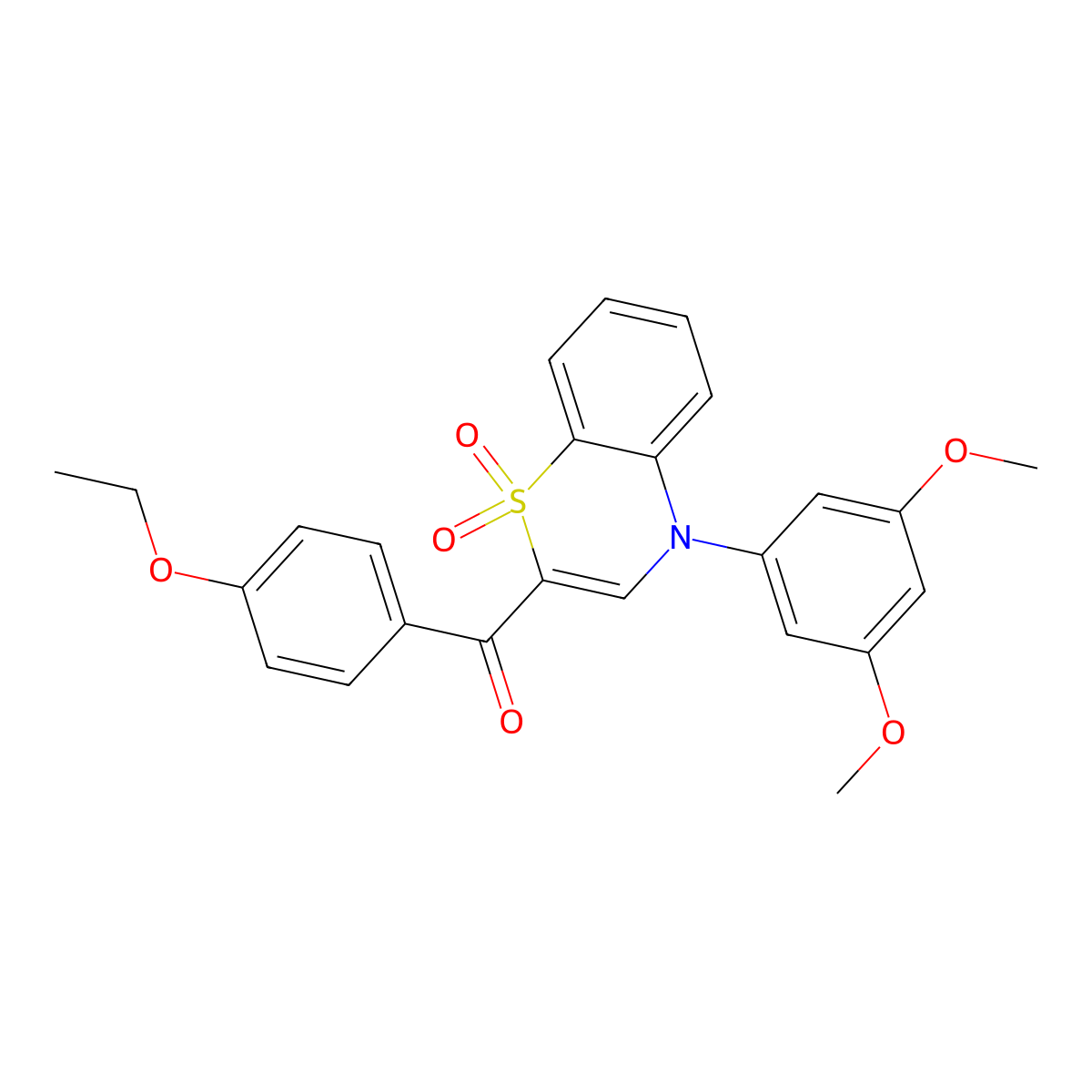 [4-(3,5-dimethoxyphenyl)-1,1-dioxido-4H-1,4-benzothiazin-2-yl](4-ethoxyphenyl)methanone molecular structure, CAS 1114872-07-9