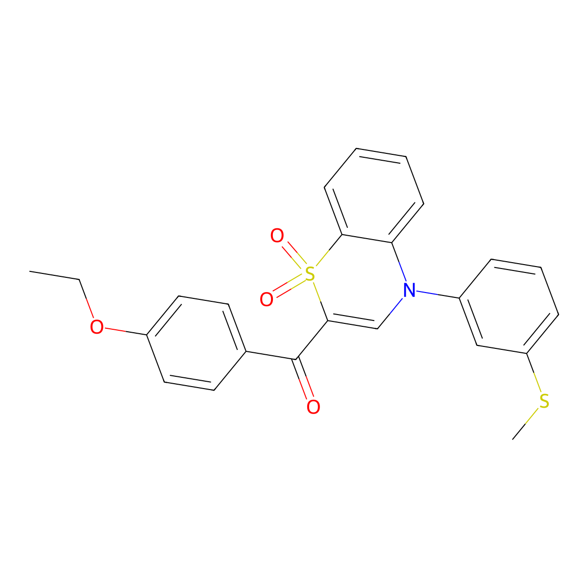 (4-ethoxyphenyl){4-[3-(methylsulfanyl)phenyl]-1,1-dioxido-4H-1,4-benzothiazin-2-yl}methanone molecular structure, CAS 1114872-09-1