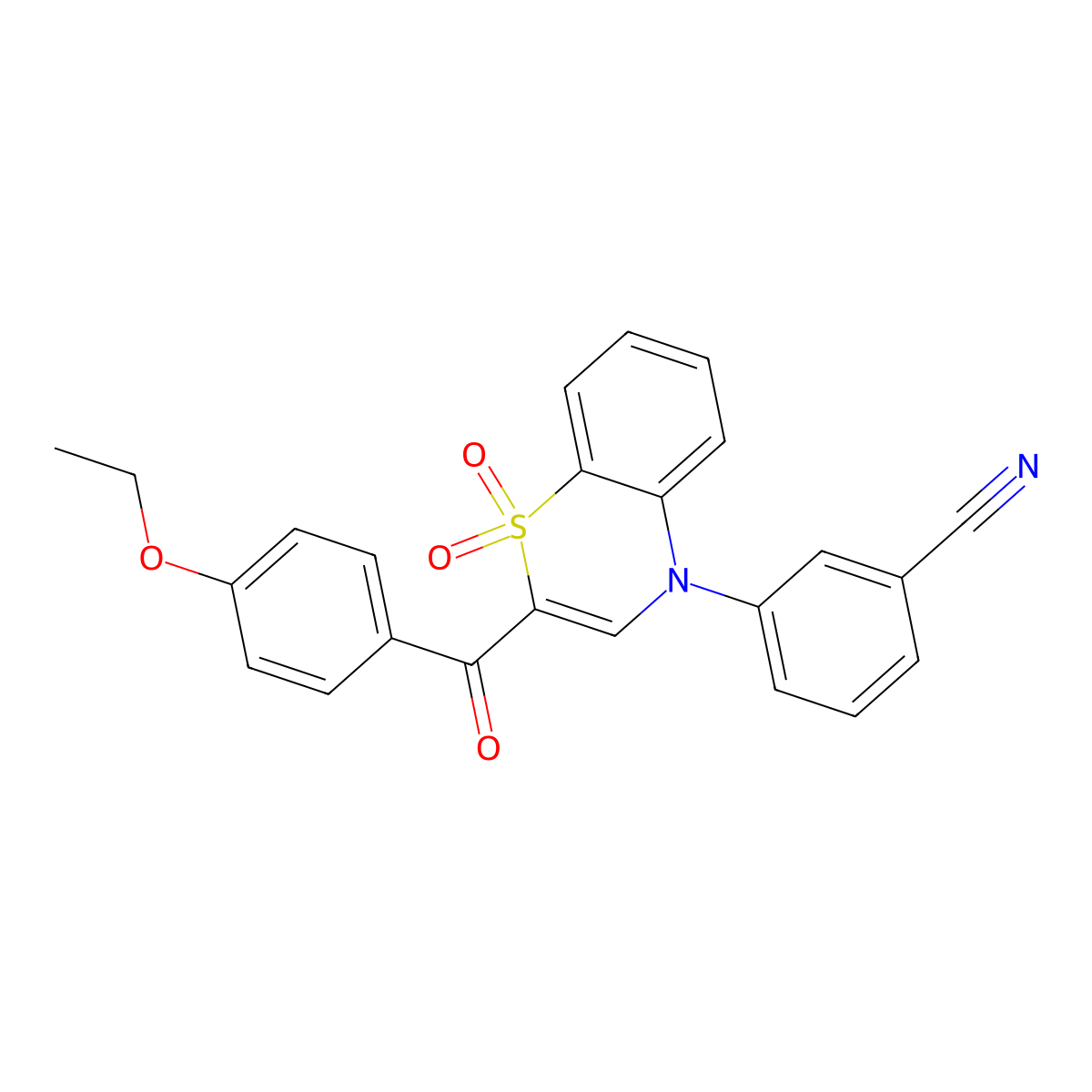 3-[2-(4-ethoxybenzoyl)-1,1-dioxido-4H-1,4-benzothiazin-4-yl]benzonitrile molecular structure, CAS 1114872-11-5