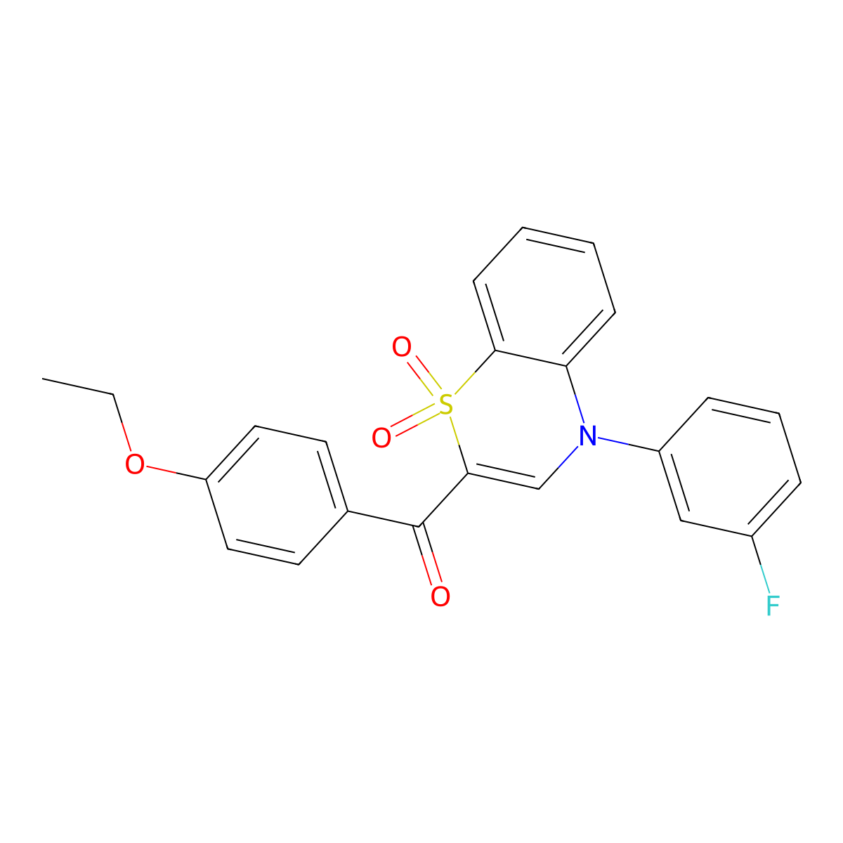 (4-ethoxyphenyl)[4-(3-fluorophenyl)-1,1-dioxido-4H-1,4-benzothiazin-2-yl]methanone molecular structure, CAS 1114872-12-6