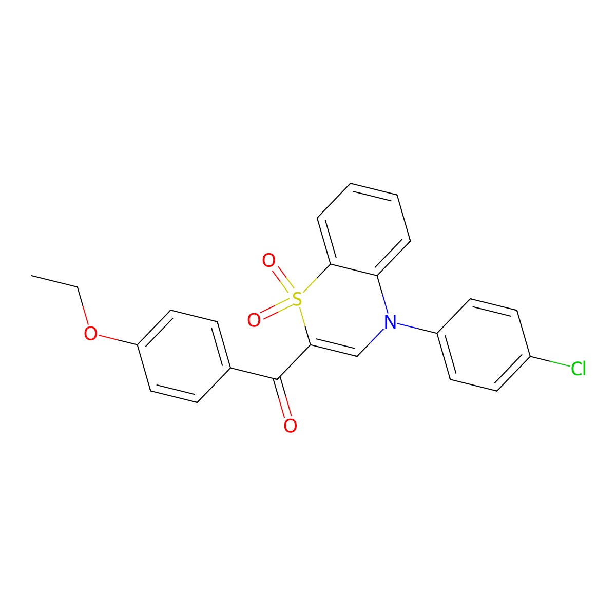 [4-(4-chlorophenyl)-1,1-dioxido-4H-1,4-benzothiazin-2-yl](4-ethoxyphenyl)methanone molecular structure, CAS 1114872-13-7