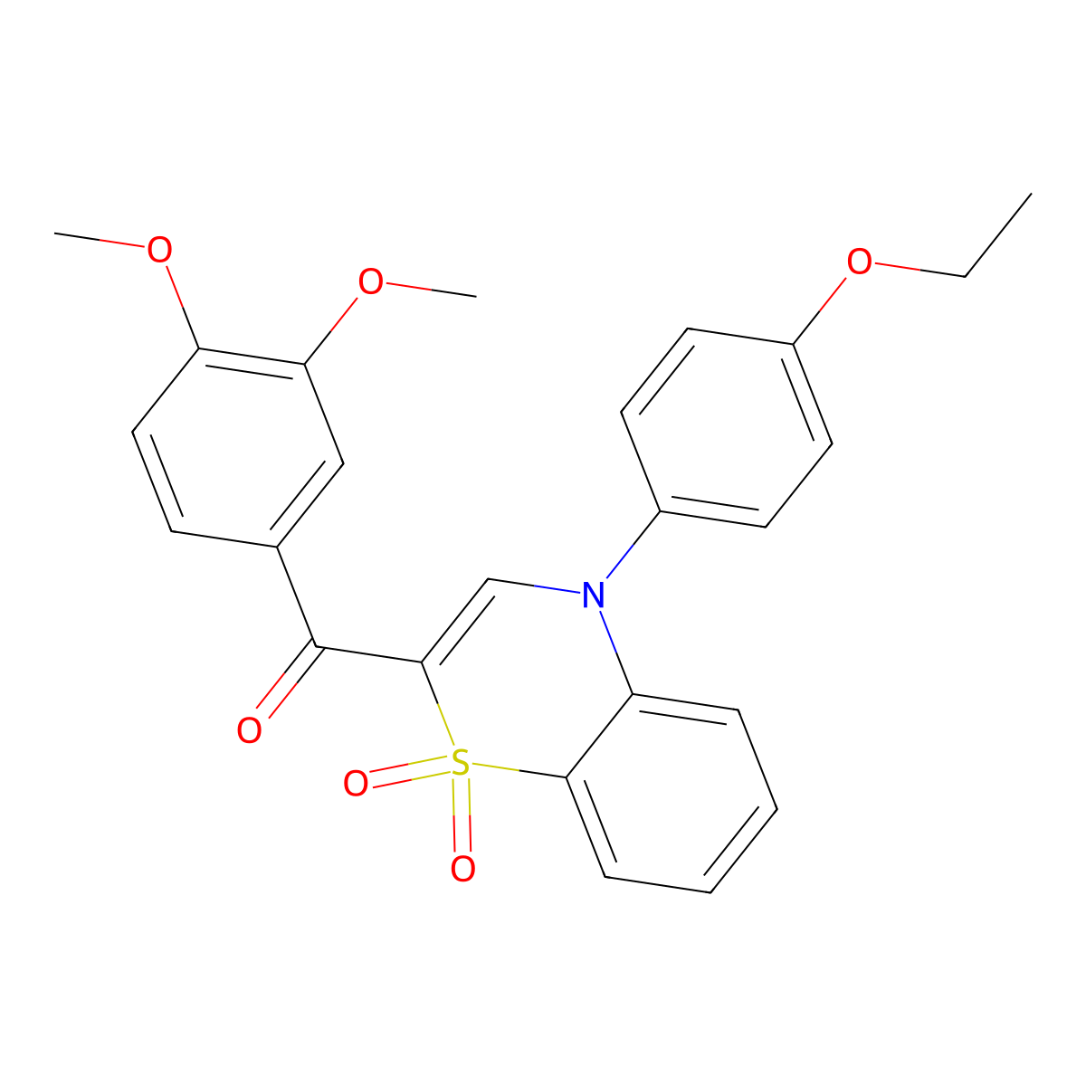 (3,4-dimethoxyphenyl)[4-(4-ethoxyphenyl)-1,1-dioxido-4H-1,4-benzothiazin-2-yl]methanone molecular structure, CAS 1114872-57-9