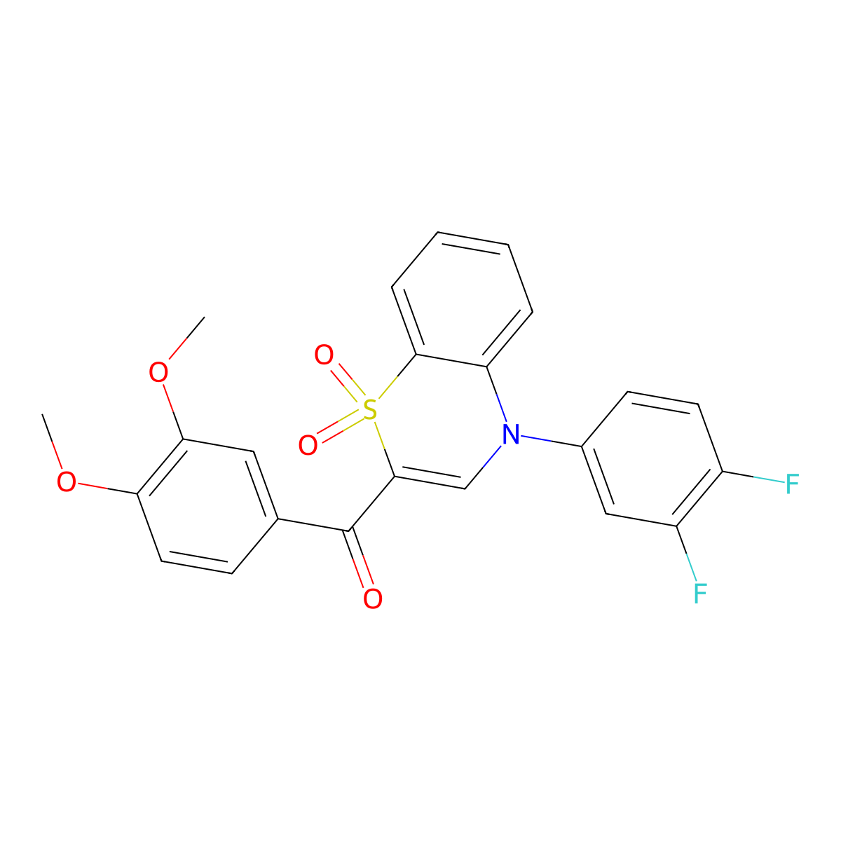 [4-(3,4-difluorophenyl)-1,1-dioxido-4H-1,4-benzothiazin-2-yl](3,4-dimethoxyphenyl)methanone molecular structure, CAS 1114872-60-4