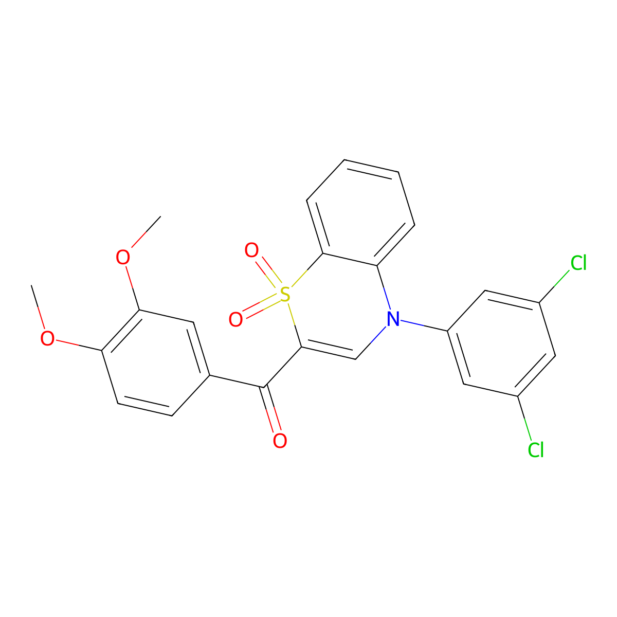 [4-(3,5-dichlorophenyl)-1,1-dioxido-4H-1,4-benzothiazin-2-yl](3,4-dimethoxyphenyl)methanone molecular structure, CAS 1114872-61-5