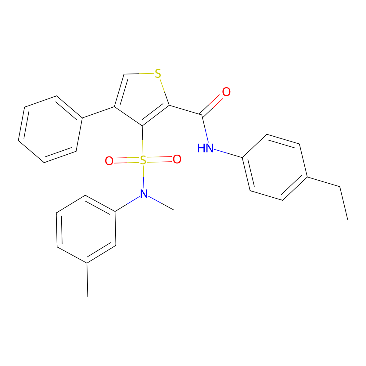 N-(4-ethylphenyl)-3-[methyl(3-methylphenyl)sulfamoyl]-4-phenylthiophene-2-carboxamide molecular structure, CAS 1114872-76-2