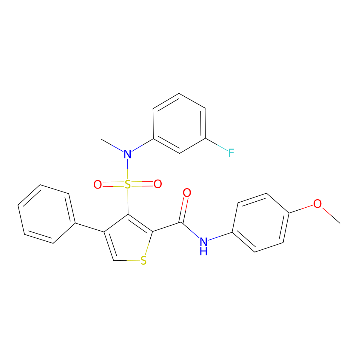 3-[(3-Fluorophenyl)(methyl)sulfamoyl]-N-(4-methoxyphenyl)-4-phenylthiophene-2-carboxamide molecular structure, CAS 1114872-85-3