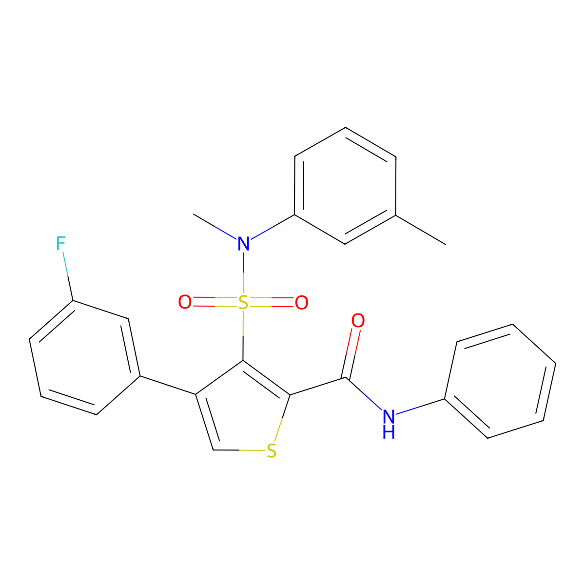 4-(3-fluorophenyl)-3-[methyl(3-methylphenyl)sulfamoyl]-N-phenylthiophene-2-carboxamide molecular structure, CAS 1114872-93-3