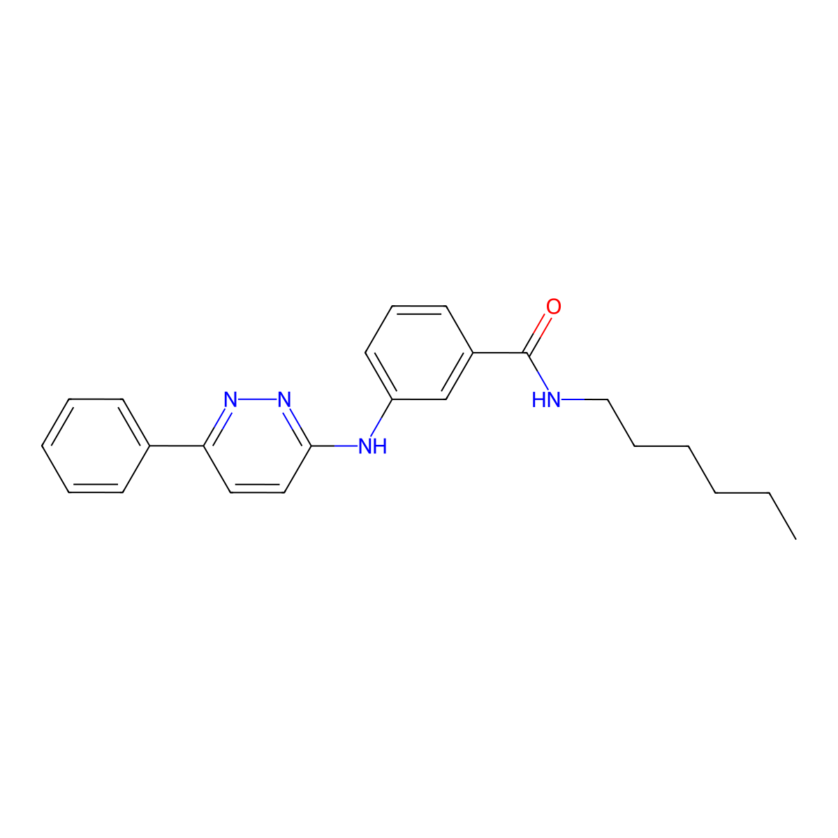 N-hexyl-3-[(6-phenylpyridazin-3-yl)amino]benzamide molecular structure, CAS 1114873-68-5
