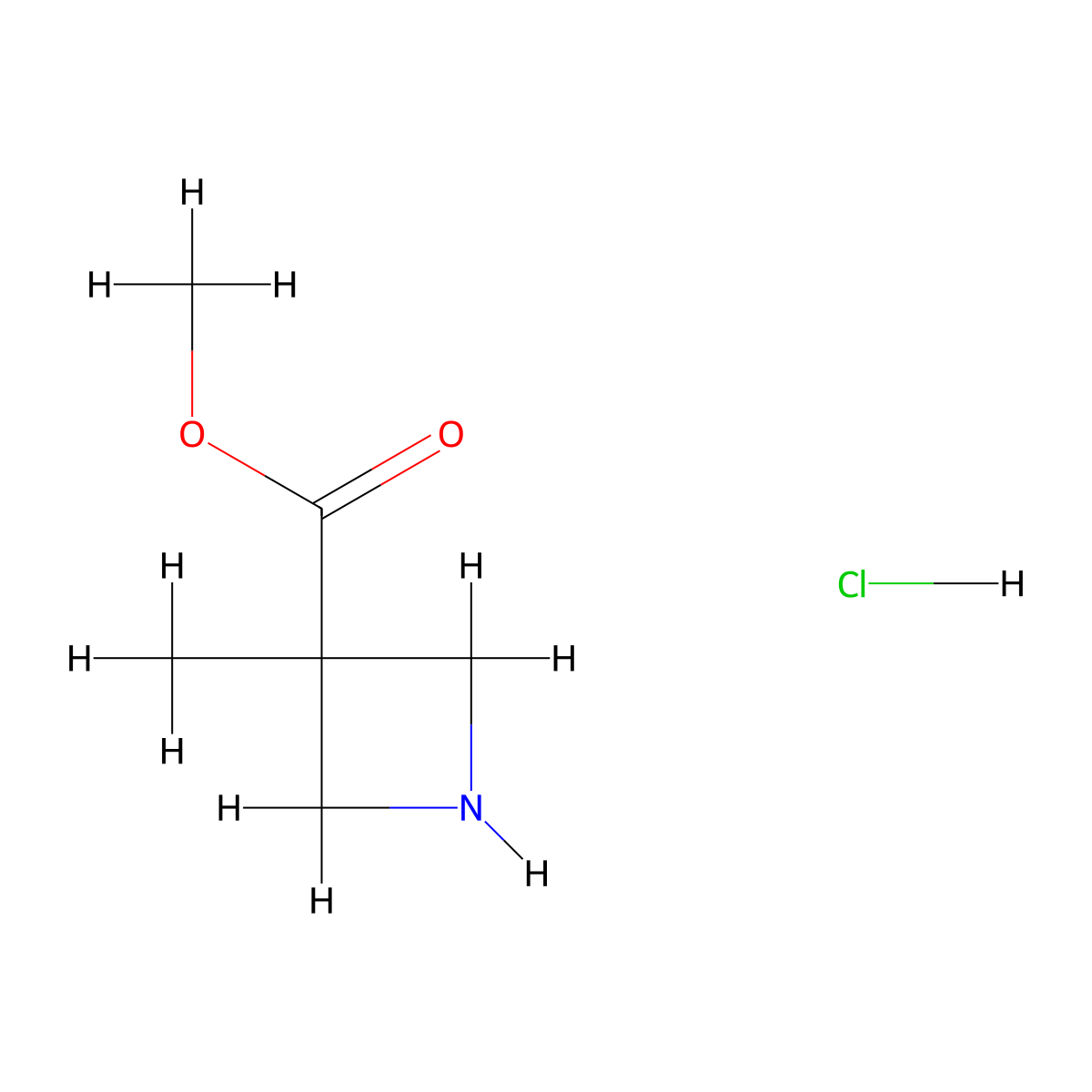 Methyl 3-methylazetidine-3-carboxylate hydrochloride molecular structure, CAS 1114876-08-2