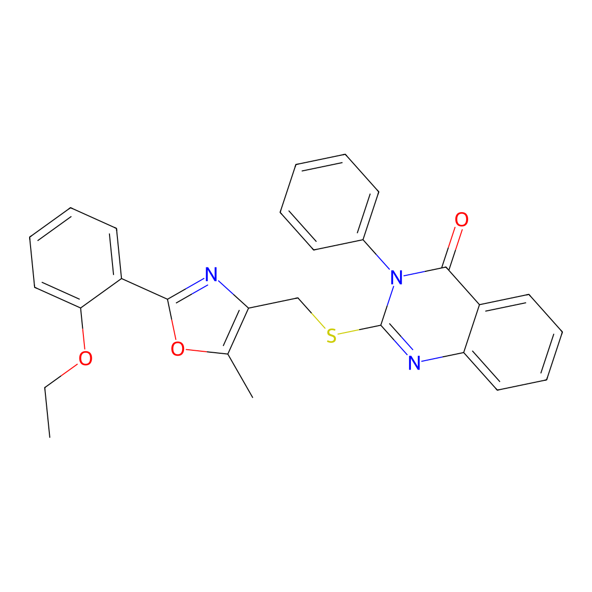 2-(((2-(2-ethoxyphenyl)-5-methyloxazol-4-yl)methyl)thio)-3-phenylquinazolin-4(3H)-one molecular structure, CAS 1114878-29-3