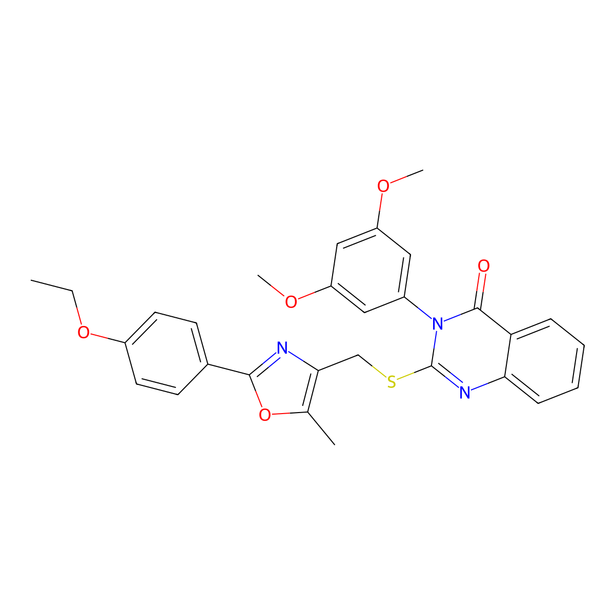 3-(3,5-dimethoxyphenyl)-2-(((2-(4-ethoxyphenyl)-5-methyloxazol-4-yl)methyl)thio)quinazolin-4(3H)-one molecular structure, CAS 1114878-66-8