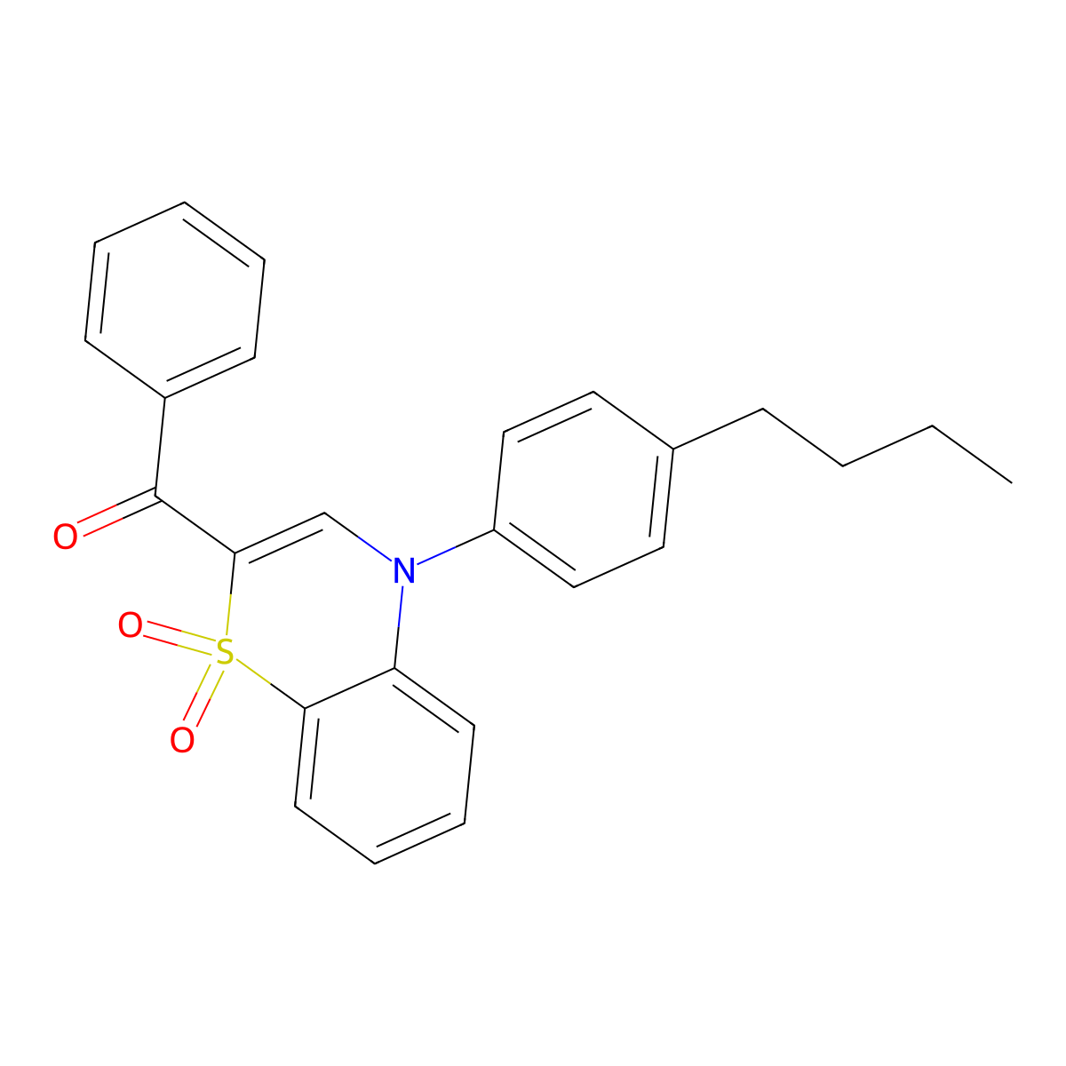 [4-(4-butylphenyl)-1,1-dioxido-4H-1,4-benzothiazin-2-yl](phenyl)methanone molecular structure, CAS 1114886-12-2