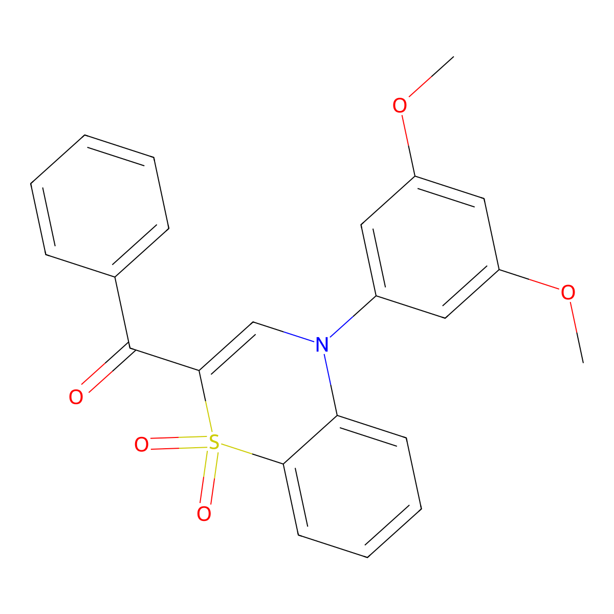 [4-(3,5-dimethoxyphenyl)-1,1-dioxido-4H-1,4-benzothiazin-2-yl](phenyl)methanone molecular structure, CAS 1114886-13-3