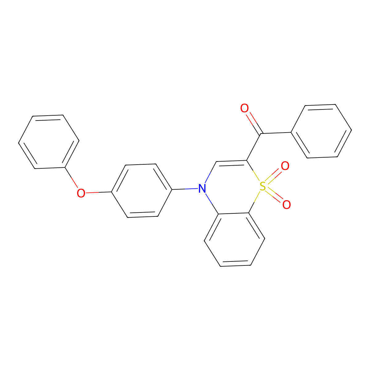 [1,1-dioxido-4-(4-phenoxyphenyl)-4H-1,4-benzothiazin-2-yl](phenyl)methanone molecular structure, CAS 1114886-15-5