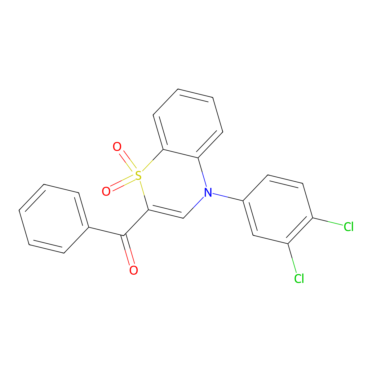 [4-(3,4-dichlorophenyl)-1,1-dioxido-4H-1,4-benzothiazin-2-yl](phenyl)methanone molecular structure, CAS 1114886-19-9