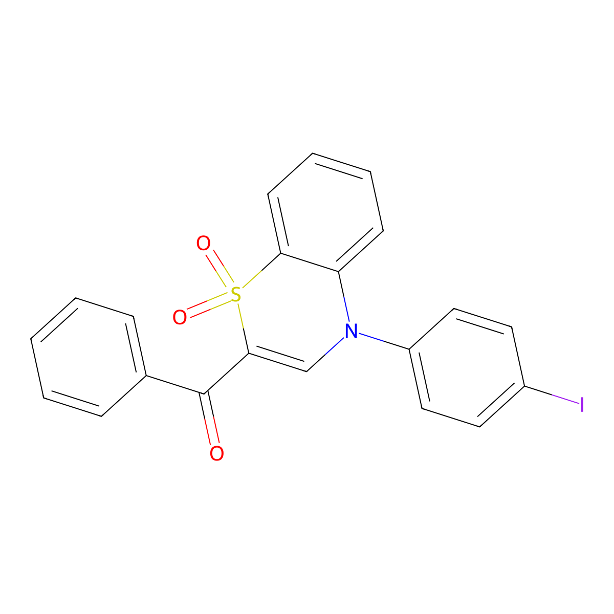 [4-(4-iodophenyl)-1,1-dioxido-4H-1,4-benzothiazin-2-yl](phenyl)methanone molecular structure, CAS 1114886-20-2